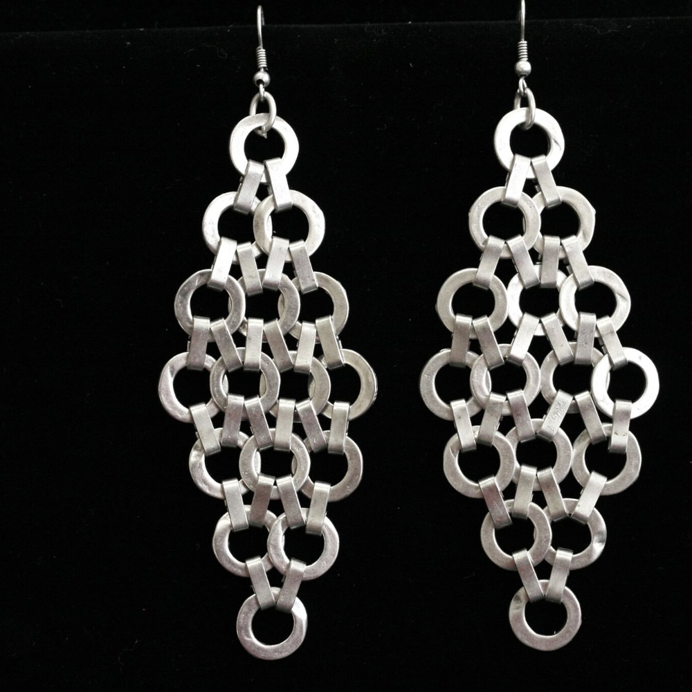 NWT Modern Silver Circle Disc Earrings